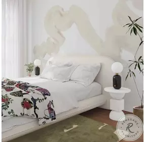 Ophelia Cream Upholstered Queen Platform Bed