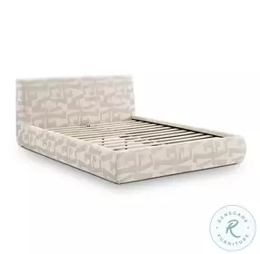 Isla Cream Jacquard Pattern Queen Platform Bed