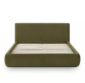 Isla Green Performance Velvet Queen Upholstered Panel Bed