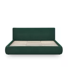 Isla Forest Green Performance Chenille King Upholstered Panel Bed