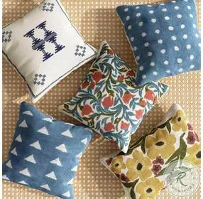 Aztec Cream And Indigo Wool 20" Square Accent Cushion