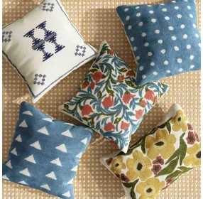 Tulip Embroidered Floral Square Accent Cushion Cover