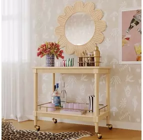 Coralie Natural Round Wall Mirror