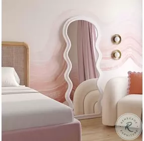 Rhodes Cream Velvet 70" Floor Mirror