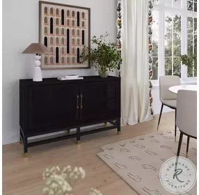 Amara Charcoal Woven Rattan Buffet