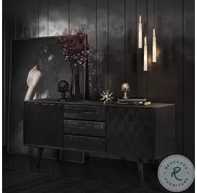 Valentina Rubbed Black Buffet