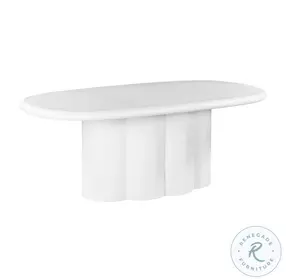 Elika White Faux Plaster Oval Dining Room Set