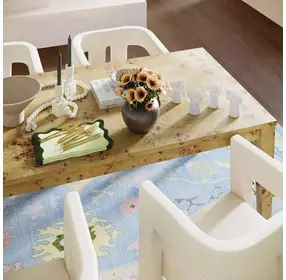Brandyss Natural Burl Rectangular Dining Table