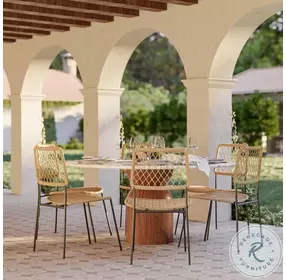 Cynthia Travertine Concrete 54" Round Dining Table