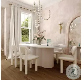 Elise Ivory White Velvet Dining Chair