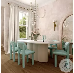 Elise Pale Blue Velvet Dining Chair