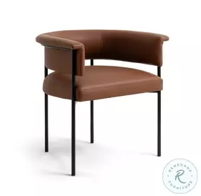 Taylor Saddle Brown Performance Vegan Leather Dining Chair