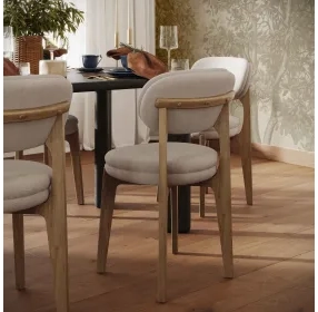 Carnation Cream Performance Fabric Upholstered Dining Chair