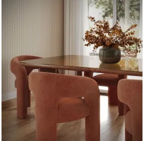 Malone Rust Red Performance Fabric Upholstered Dining Chair