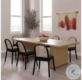 Chelsea Natural Oak Wood 79" Rectangular Dining Table