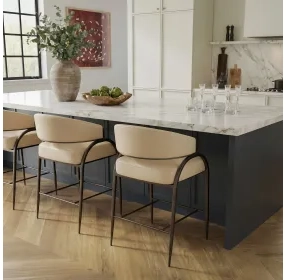 Tatum Taupe Upholstered Counter Height Stool