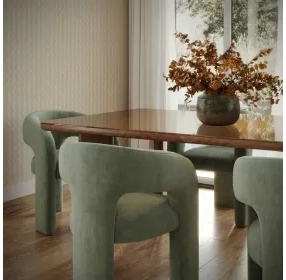 Malone Green Performance Fabric Upholstered Dining Chair
