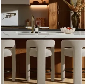 Malone Taupe Performance Fabric Upholstered Bar Stool