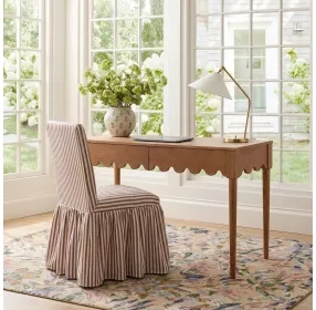 Gertrude Brown and White Performance Fabric Upholstered Dining Chair
