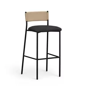 Celine Black Performance Boucle Upholstered Bar Stool