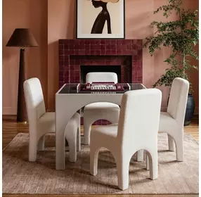 Tomlin Cream Performance Chenille Upholstered Dining Chair
