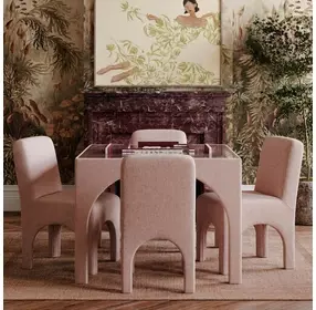 Tomlin Light Pink Performance Chenille Upholstered Dining Chair