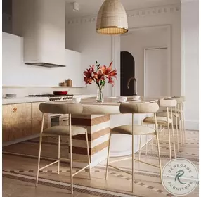 Liliana Taupe Velvet Bar Stool