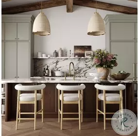 Spara Cream Performance Boucle Counter Height Stool