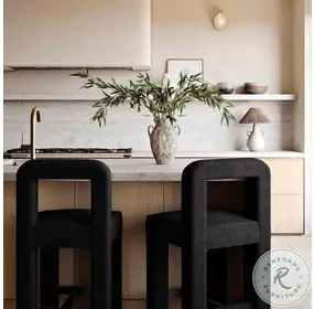 Hazel Black Boucle Counter Height Stool