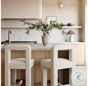 Hazel Cream Boucle Counter Height Stool