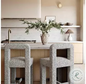 Hazel Grey Boucle Counter Height Stool