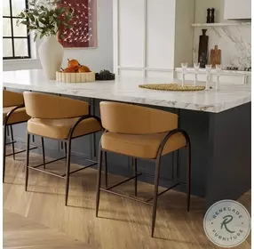 Tatum Tan Performance Vegan Leather Counter Height Stool