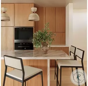 Gale Cream Performance Vegan Leather Stackable Stool Set of 2