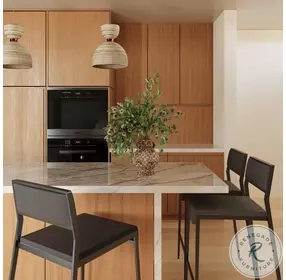 Gale Black Performance Vegan Leather Stackable Stool Set of 2