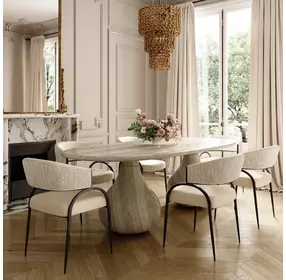 Tatum Cream Performance Fabric 2 Tone Dining Chair