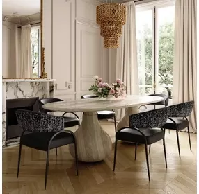 Tatum Black Performance Fabric Dining Chair
