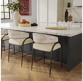 Tatum Cream Performance Fabric Counter Height Stool