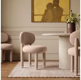 Manu Tan Performance Chenille Upholstered Dining Chair