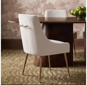 Beatrix Cream Performance Velvet Upholstered Dining Chair