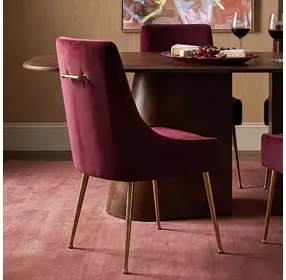 Beatrix Burgundy Performance Velvet Upholstered Dining Chair