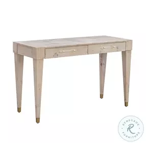 Brandyss White Burl Work Home Office Set