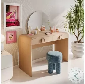 Moonrise Natural Ash 2 Drawer Vanity Desk with Mirror