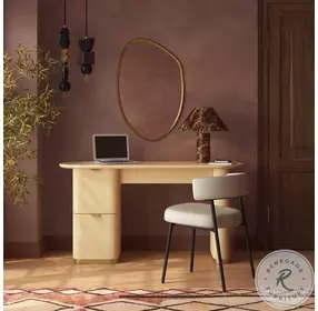 Francesca Yellow Peach 3 Drawer Desk