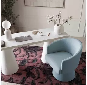 Kristen Faded Blue Upcycled Rolling Desk Chair