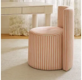 Alyssa Pink and White Performance Fabric Upholstered Desk Chair