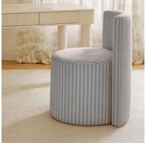 Alyssa Blue and White Performance Fabric Upholstered Desk Chair
