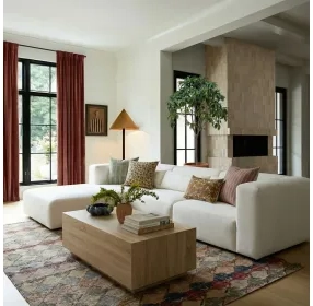 Tarra Cream Performance Fabric 3 Piece Modular Sectional with LAF Chaise and Pillow