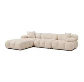 Calliope Off White Performance Velvet 4 Piece Modular Sectional with Pillows
