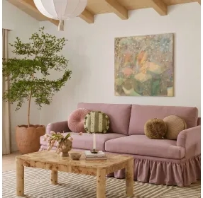 Gertrude Mauve Performance Fabric 90" Sofa