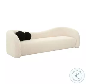 Leonie Beige Faux Shearling Living Room Set with Shag Me Chair